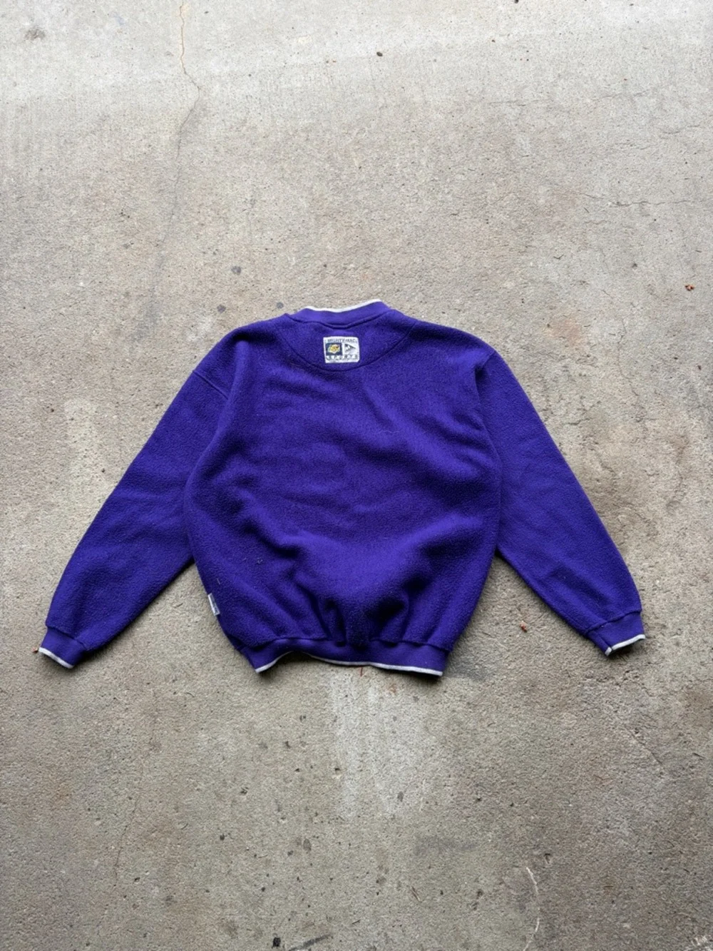 Minnesota Vikings 90s Vintage Cotton Purple Crewneck Sweatshirt Medium - Picture 8 of 11